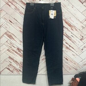 NWT Woolrich Women's Straight Leg fleece lined Jeans - Dark Blue